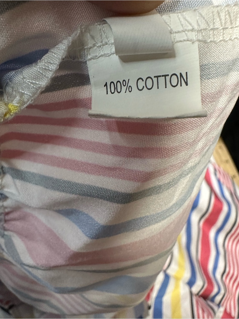C+D+M Collection Striped Smocked Tie Strap Maxi Dress Large Boho Summer Cotton - Picture 8 of 13